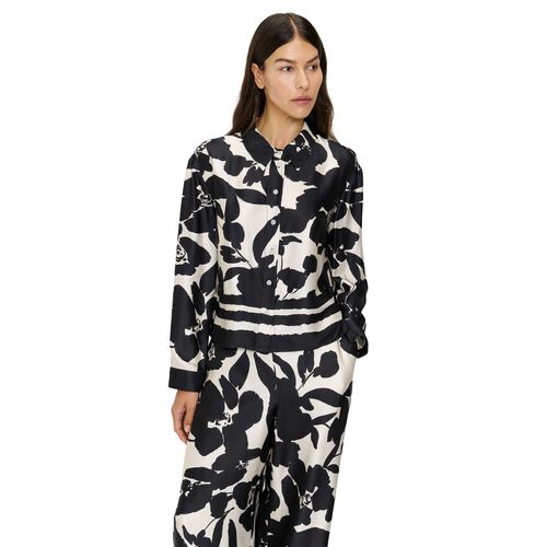 Veronika Maine Noir Gardenia Long Sleeve Shirt